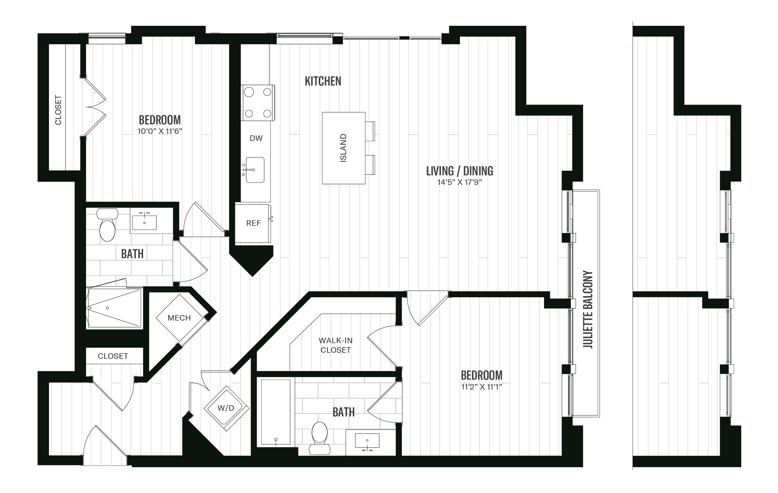 Floorplan image of unit 606